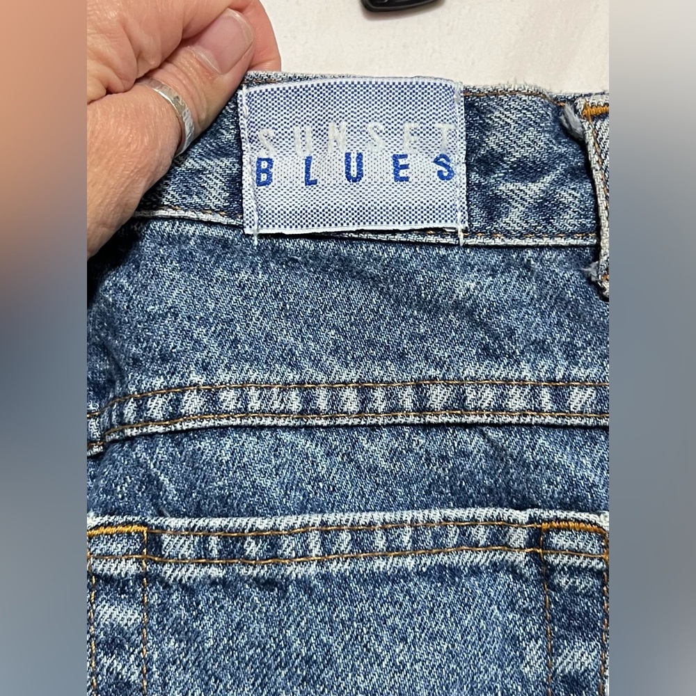 Vintage 80’s SUNSET BLUES High Waist No Stretch Mom Jeans Straight Leg Denim - Picture 9 of 11